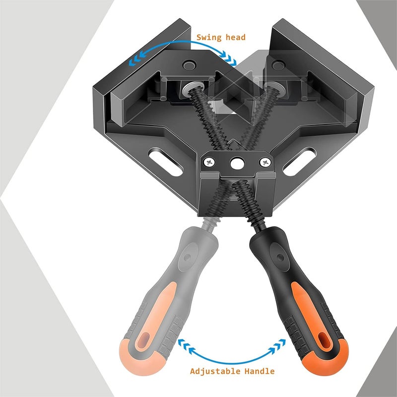 NAYE Corner Clamp,Right Angle Clamp 90 Degree Positioning Square Holder,Woodworking Carpenter Tool Set with 4" Bar Clamps for Face Frame,Boxes,Door,Cabinet - Image 5